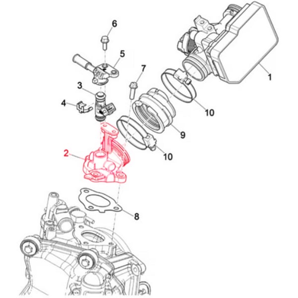Ansaugstutzen PIAGGIO f�r Vespa GTS-GTS Super-GTV 300ccm HPE (-18-)