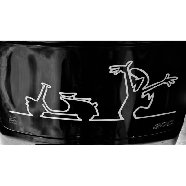 Aufkleber mit Motiv Vespa Faro Basso Motorroller 