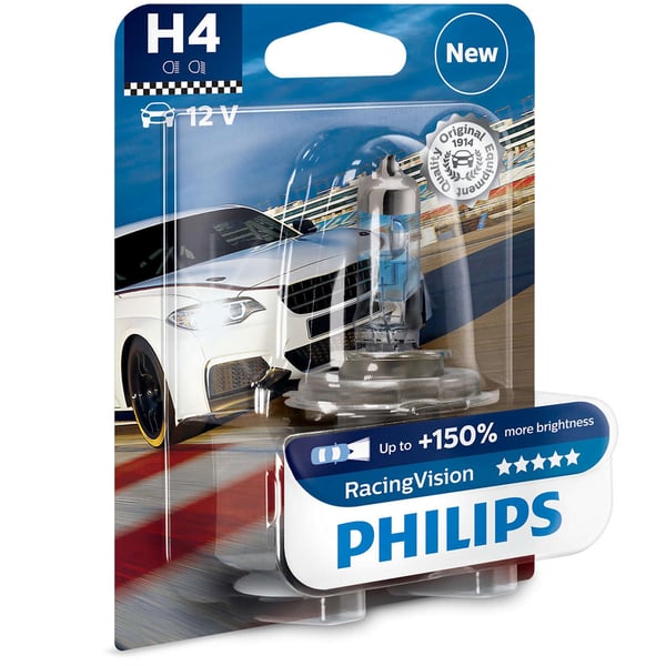Birne PHILIPS RacingVision 12V-60-55W- Sockel: P43T-H4 Scheinwerfer