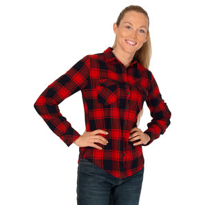 Brandit Amy Damen Flanell Bluse Rot Schwarz unter Freizeitbekleidung > Hemden & Langarmshirts