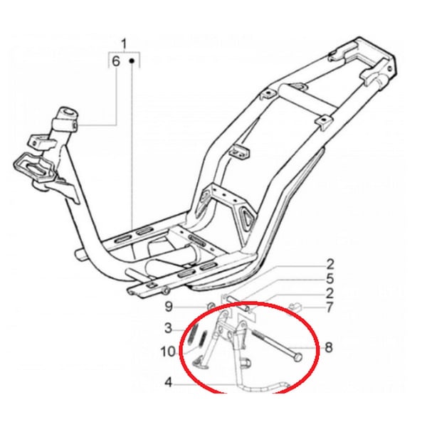 Hauptst�nder PIAGGIO 1C000274 f�r Vespa Primavera-Sprint 50ccm 4T