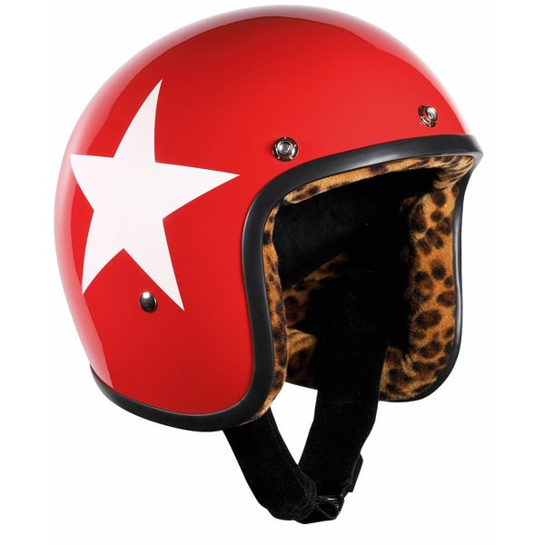 Helm BANDIT Jet Star mit weissem Stern- rot- Gr- S Jethelm