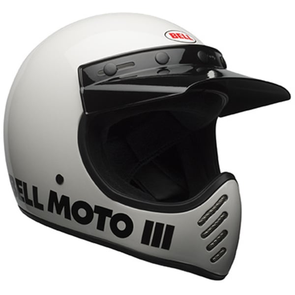 Helm BELL MOTO 3 Classic- weiss gl�nzend- Gr- M- 57-58cm Crosshelm