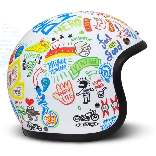 Helm DMD RETRO Soul- weiss matt- Gr- S- 55cm Jethelm