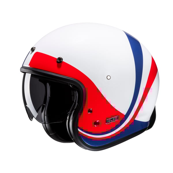 Helm HJC V31- weiss matt-rot- Gr- XL- 60-61 cm Jethelm