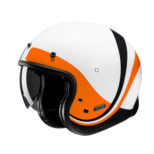 Helm HJC V31- weiss-orange- Gr- S- 55-56cm Jethelm