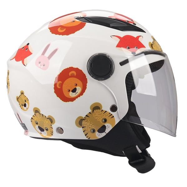 Kinderhelm BHR 838 Kid ANIMAL- weiss- Gr- M- 49-50cm Jethelm