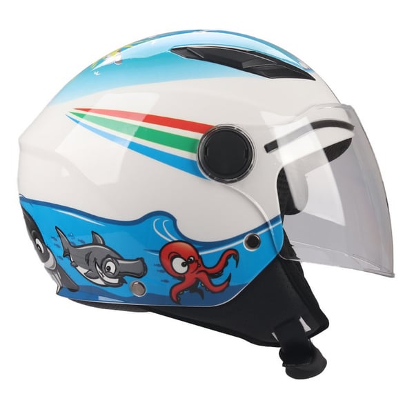 Kinderhelm BHR 838 Kid SEA- weiss-blau- Gr- S- 47-48cm Jethelm