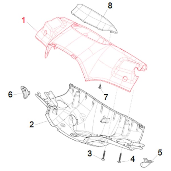 Lenkerverkleidung PIAGGIO- oben f�r Vespa Sprint 50-125ccm