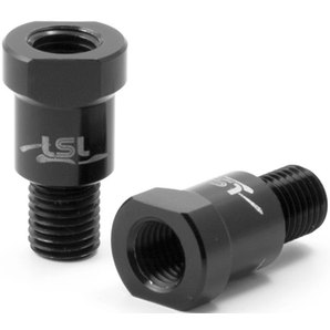 LSL Spiegel-Adapter Aluminium schwarz eloxiert- Paar- Für KTM und Yamaha