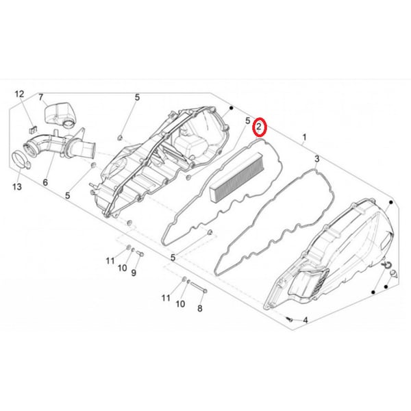 Luftfiltereinsatz PIAGGIO f�r PIAGGIO Medley 125-150ccm (-20-) RP8MB0100-RP8MB0200