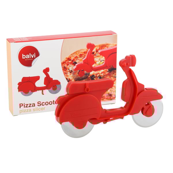 Pizzaschneider mit Motiv Roller rot 