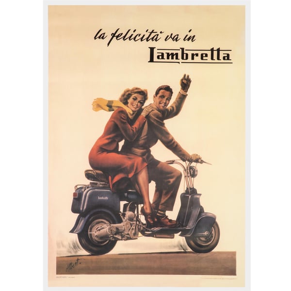 Poster la felicita va in Lambretta 