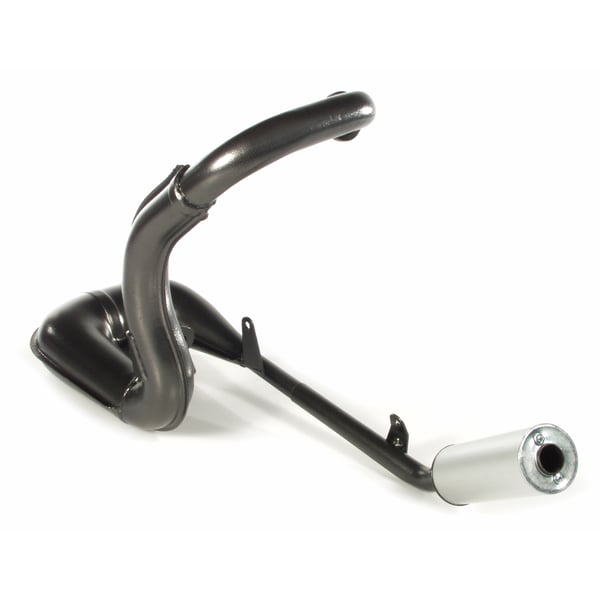 Rennauspuff POLINI 200-2060- Stahl schwarz- D�mpfer: Aluminium Farbe (ESD): silber f�r Vespa 50-N-L-R-S-Special-SR-SS