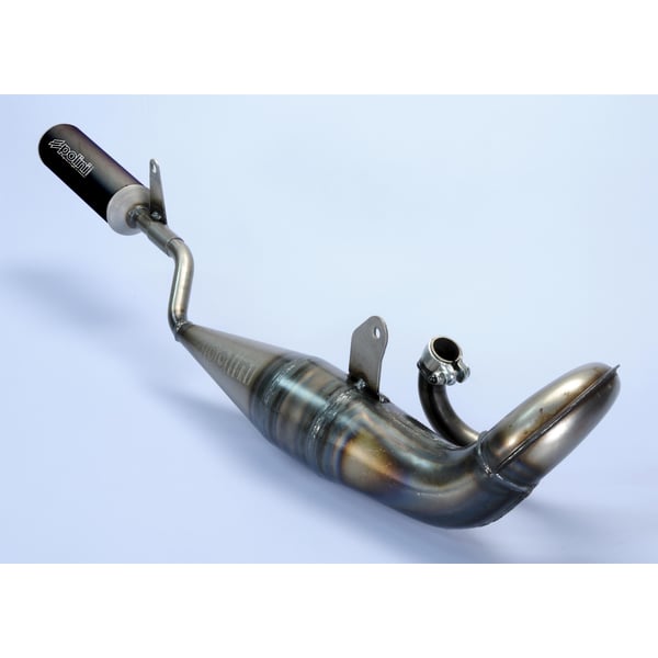 Rennauspuff POLINI Sport 200-0132- Stahl klarlackiert- D�mpfer: Aluminium Farbe (ESD): schwarz f�r PIAGGIO CIAO-PX-SI-Bravo-Superbravo-Grillo-Boss 50ccm 2T AC