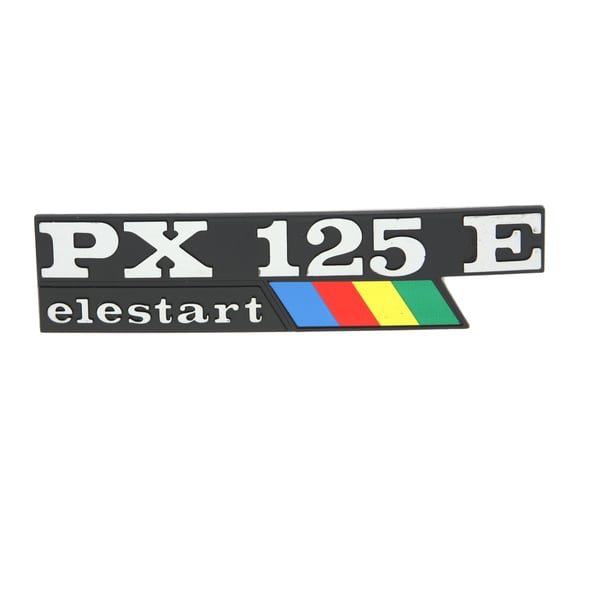 Schriftzug PX125E elestart Seitenhaube links 198179 f�r Vespa PX 125 E Lusso-EFL-Arcobaleno