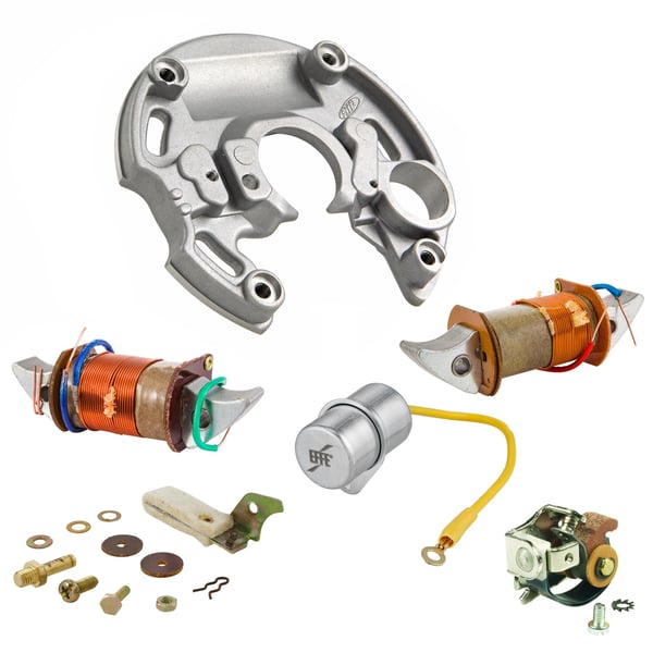 Set Z�ndspulen- Unterbrecher- Kondensator und Z�ndgrundplatte 6V-15W- verst�rkte Lichtspule f�r Vespa 50 R 2- -Special V5B1T 2-V5B3T ohne Bremslicht