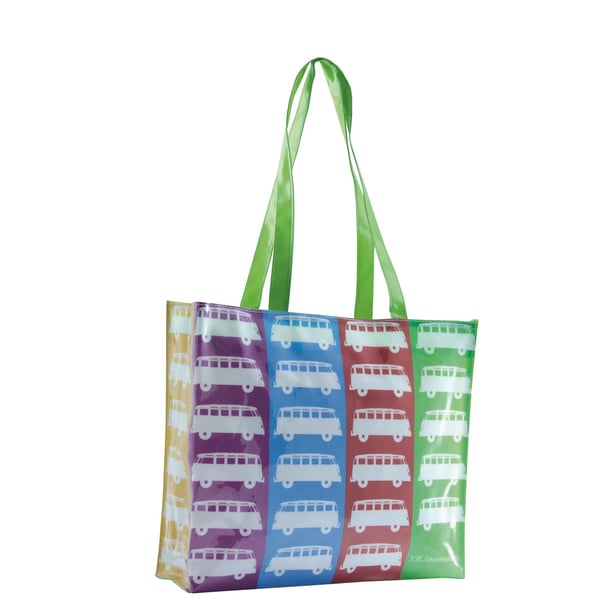 Shopper VW Collection mit Motiv VW Bulli Colors gr�n-rot-blau-lila 