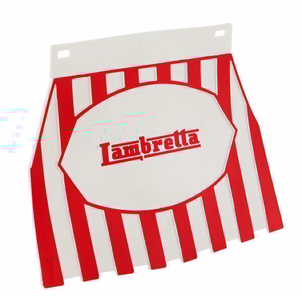 Spritzlappen mit Lambretta Schriftzug rot-weiss gestreift 