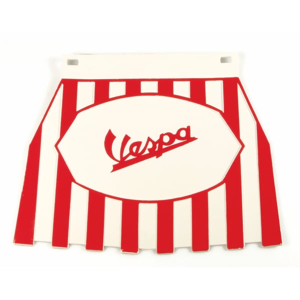 Spritzlappen Vespa mit Motiv rote Schrift rot-weiss gestreift 